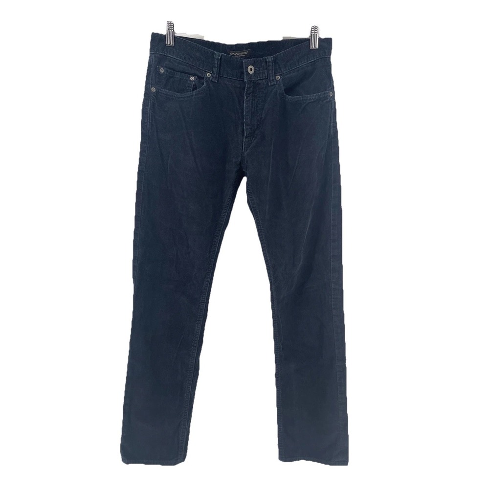 Banana Republic Corduroy Pants 31x32 Men Blue Straight Pima Cotton